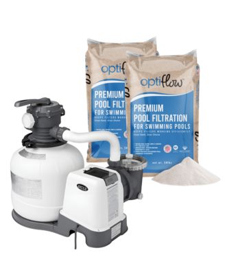Krystal Clear 2800GPH Sand Filter Pump and OptiFlow Premium Pool Filter Sand