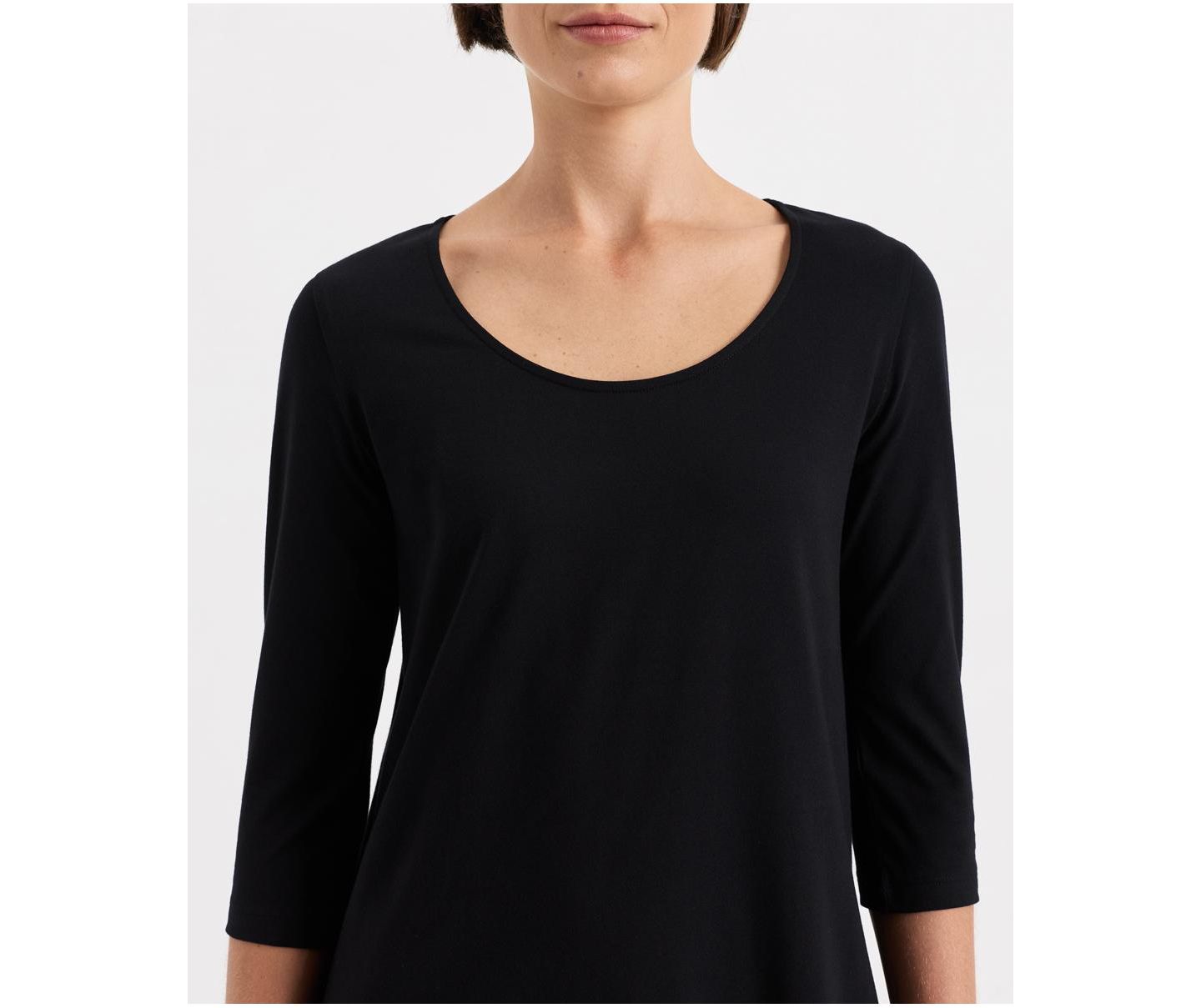 Женское платье Pact Signature Fit & Flare A-Line Scoop Neck, цвет: Чёрный — фото 2