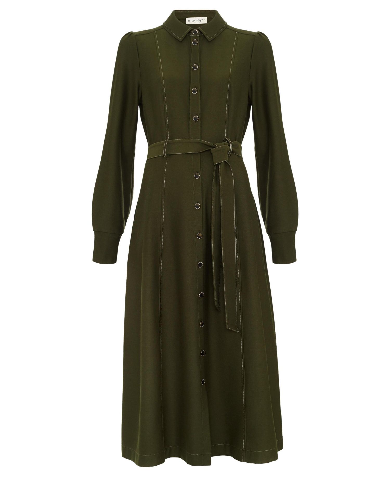 Women's Avenly Long Sleeve Belted Midi Shirt Dress