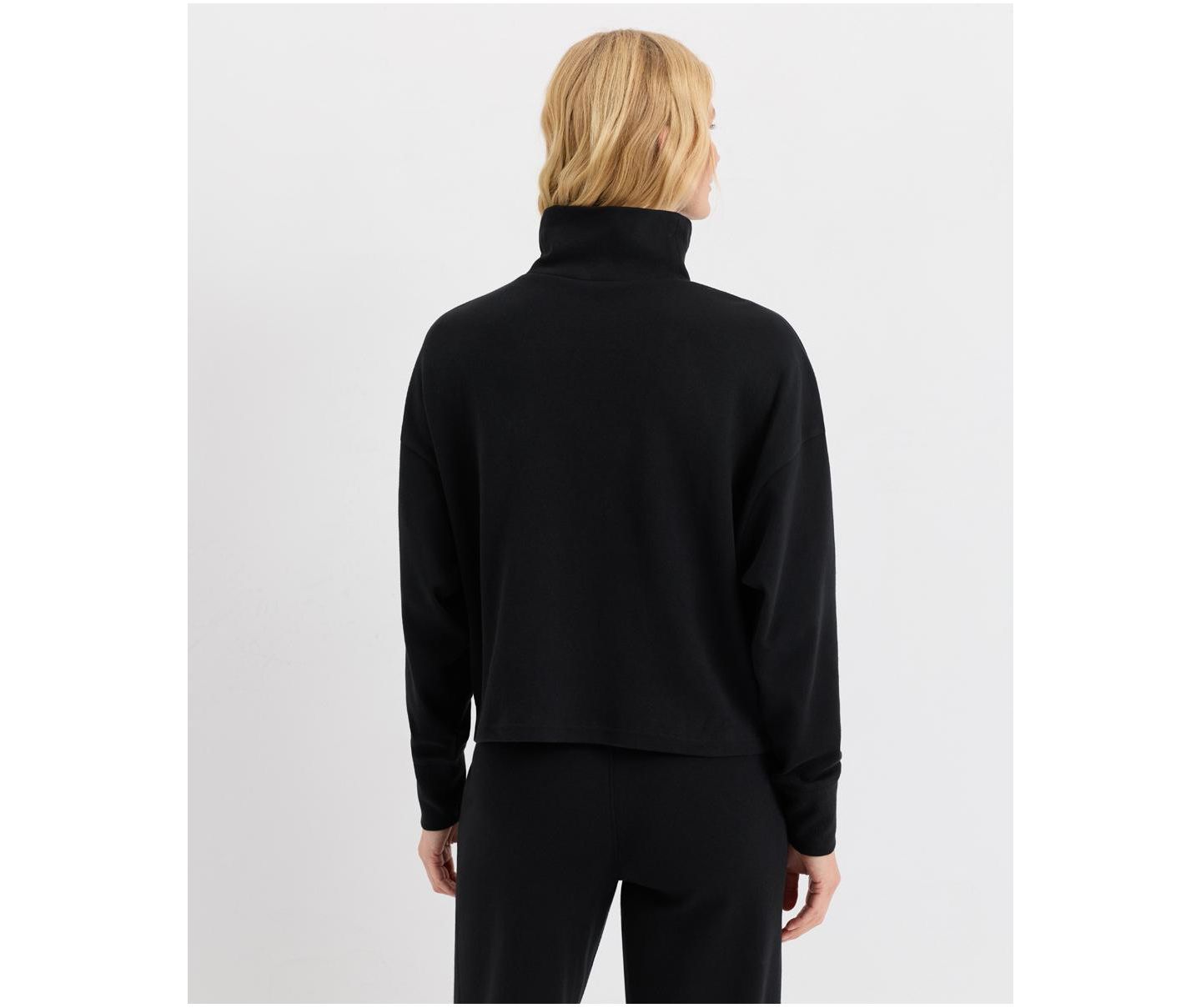 Женский топ Pact Plus Size Organic Cotton Roam Funnel Neck, цвет: Чёрный — фото 4