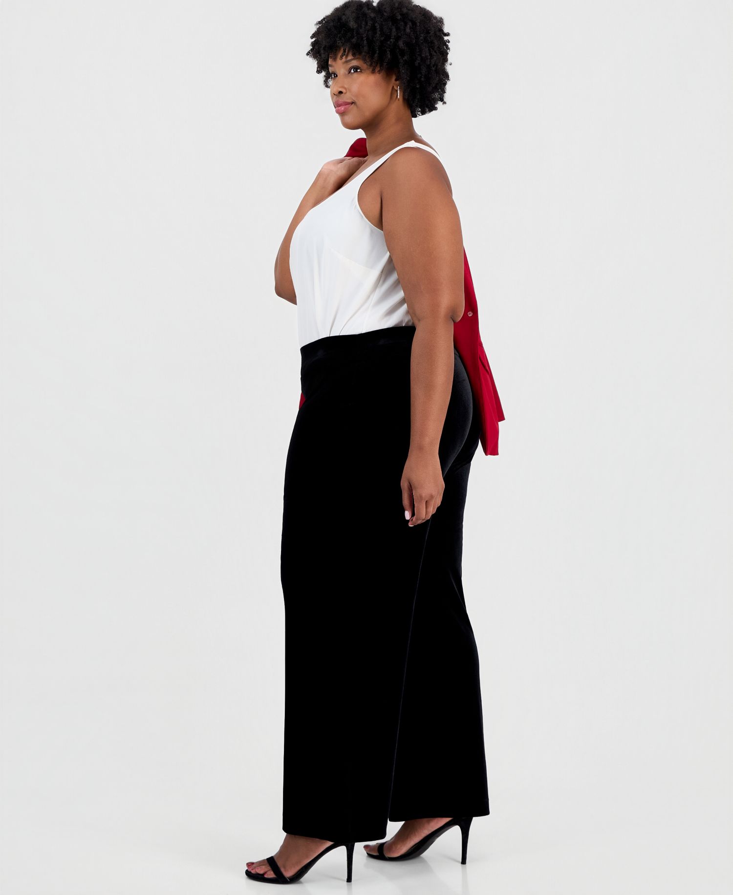 Plus Size High-Rise Wide-Leg Pull-On Pants