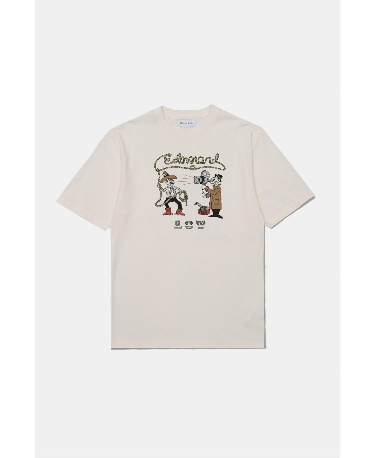 Мужская футболка Edmmond Studios Western Graphic Crew Neck, цвет: Молочный белый — фото 4