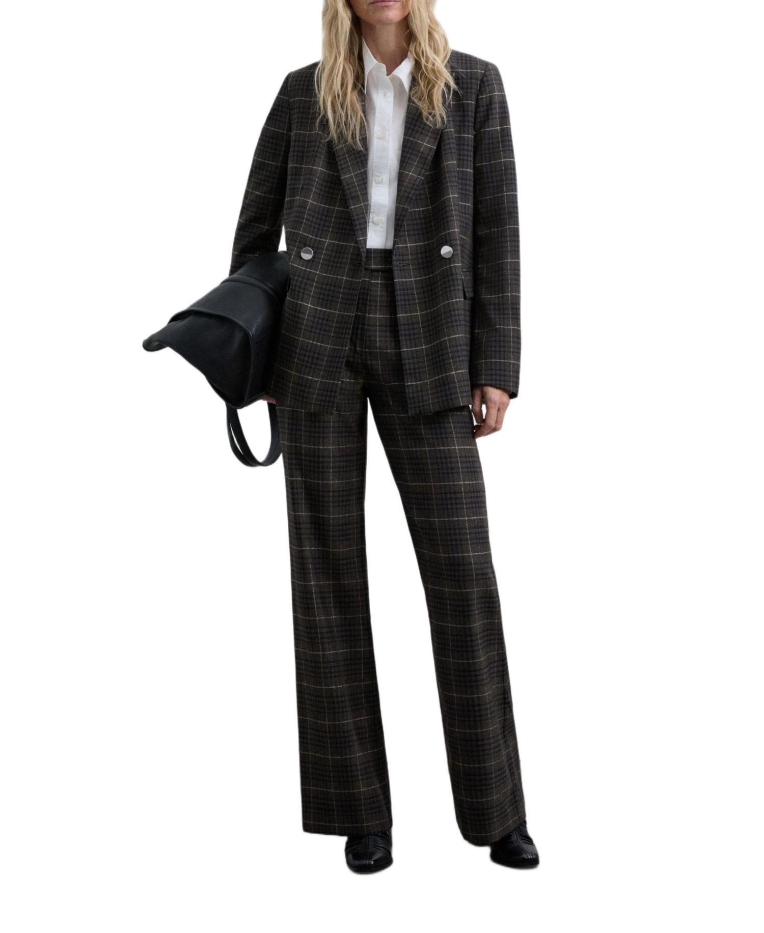 Women's Check Double-Breasted Blazer