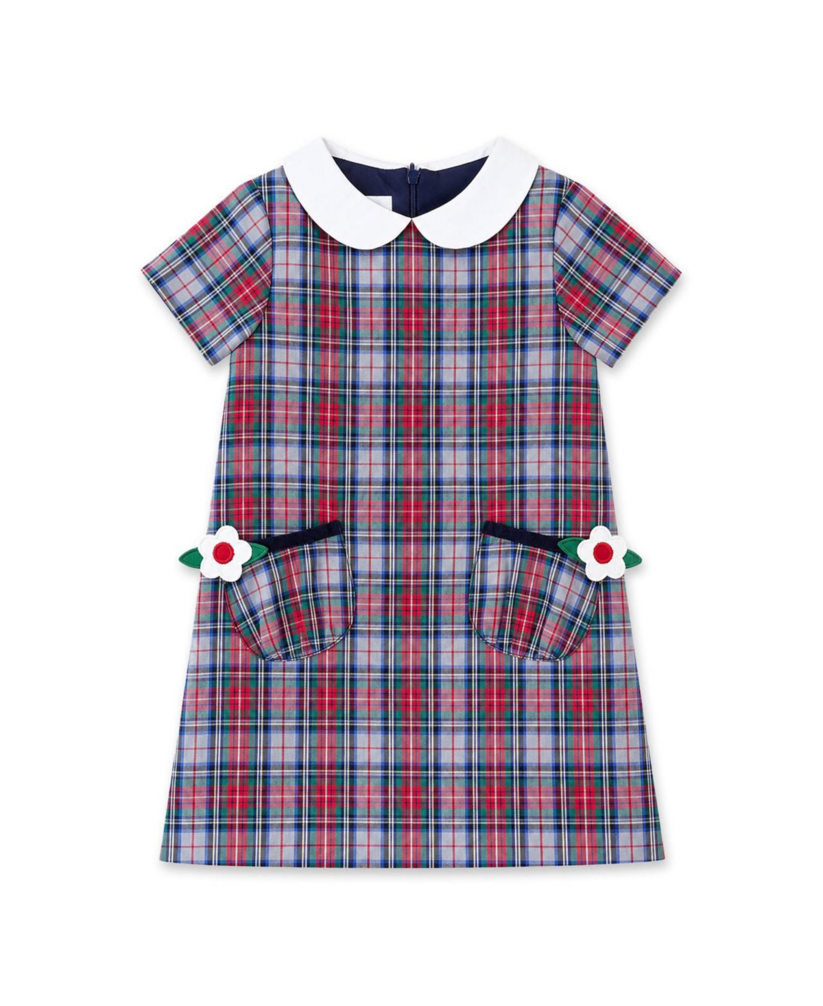 Florence Eiseman Toddler Girls' 2T-5T Short-Sleeve Flower-Applique A-Line Cotton Dress