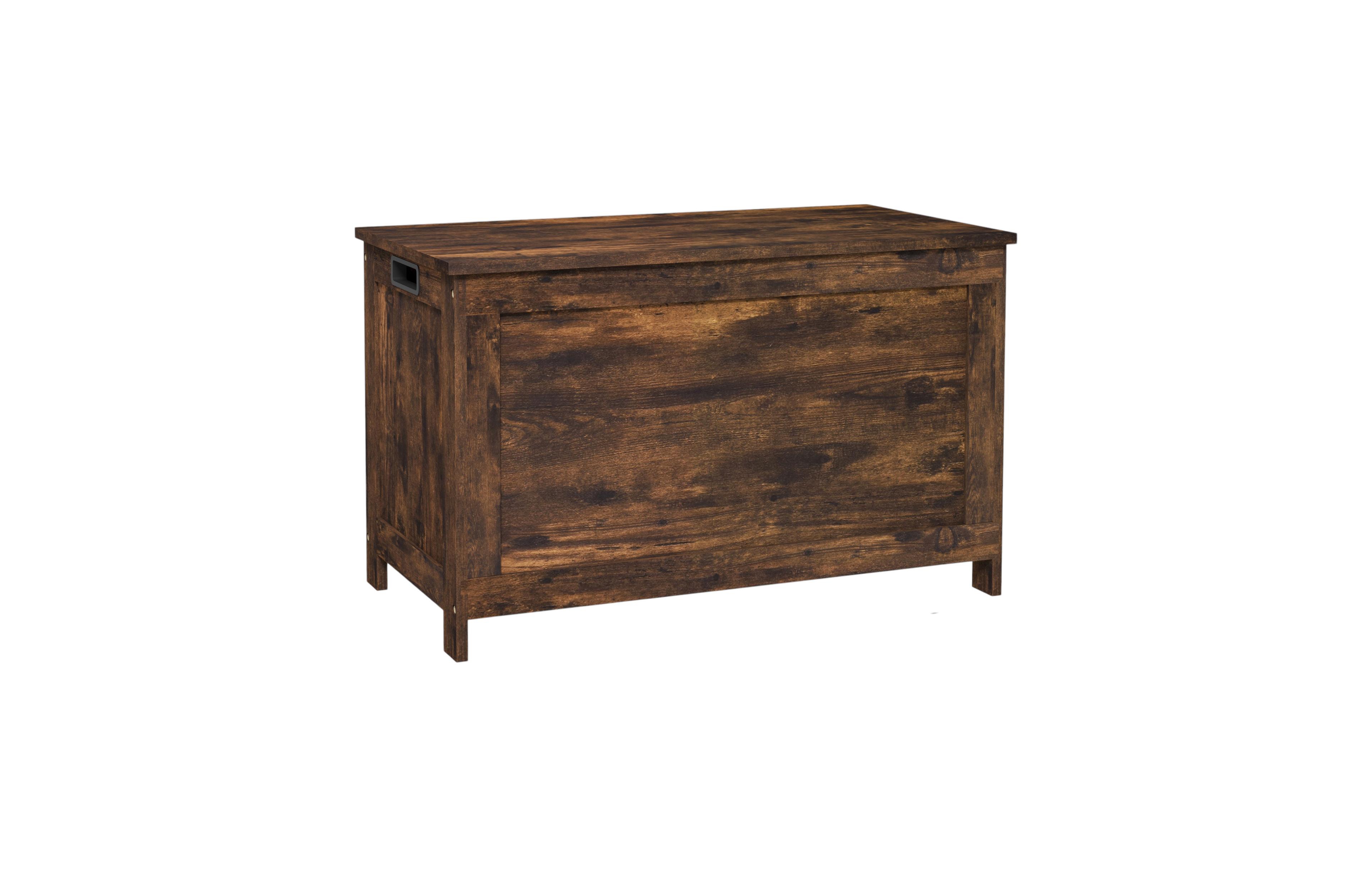 Slickblue Wooden Chest Trunk Bench with Storage for Entryway and Living Room