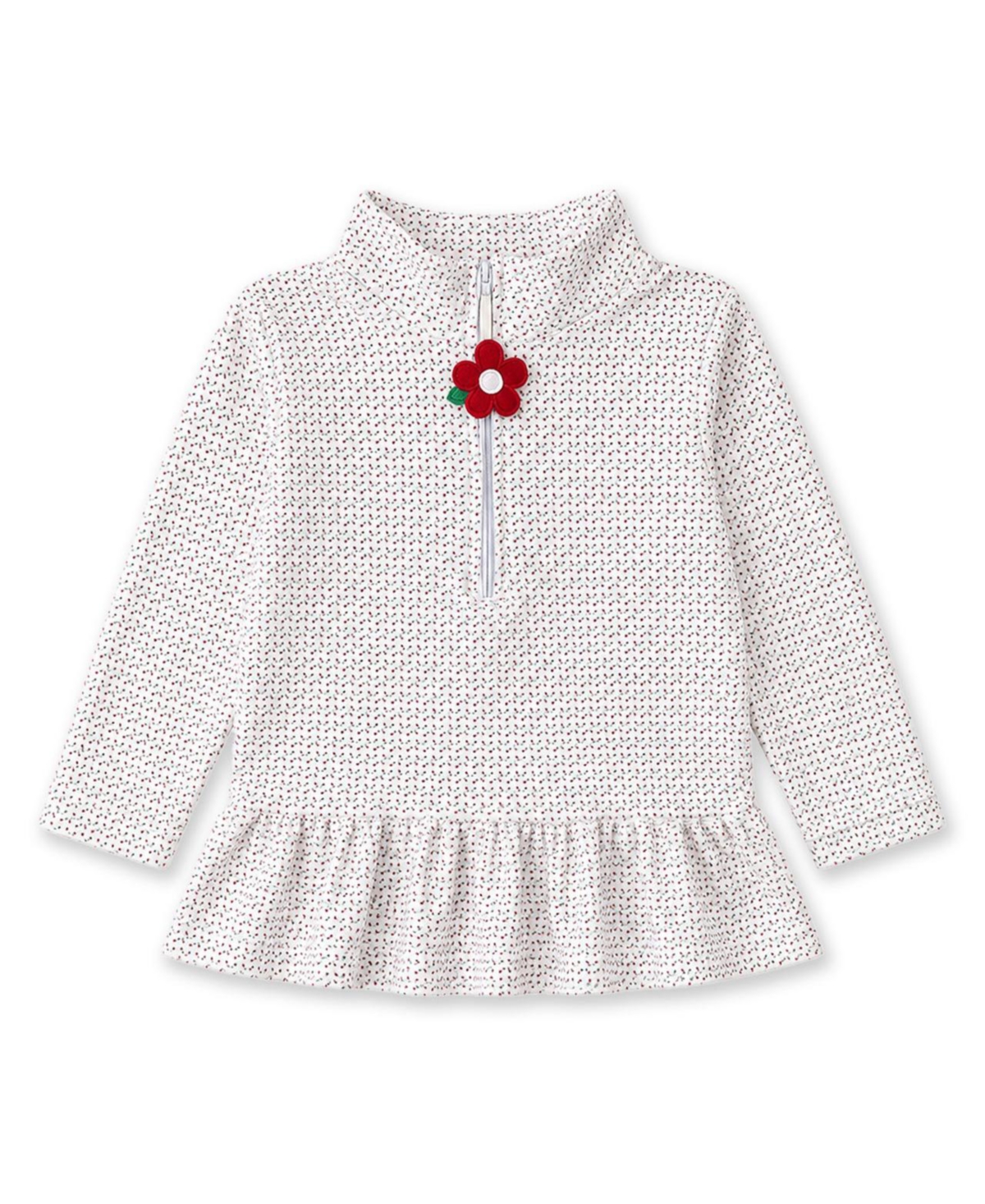Florence Eiseman Girls' 4-16 Half-Zip Velour Printed Sweatshirt