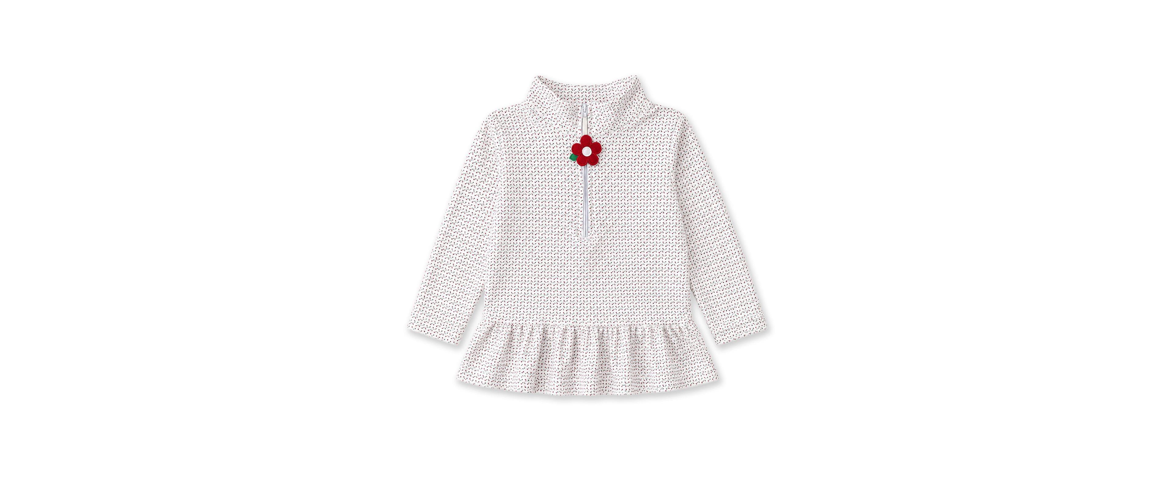 Florence Eiseman Girls' 4-16 Half-Zip Velour Printed Sweatshirt