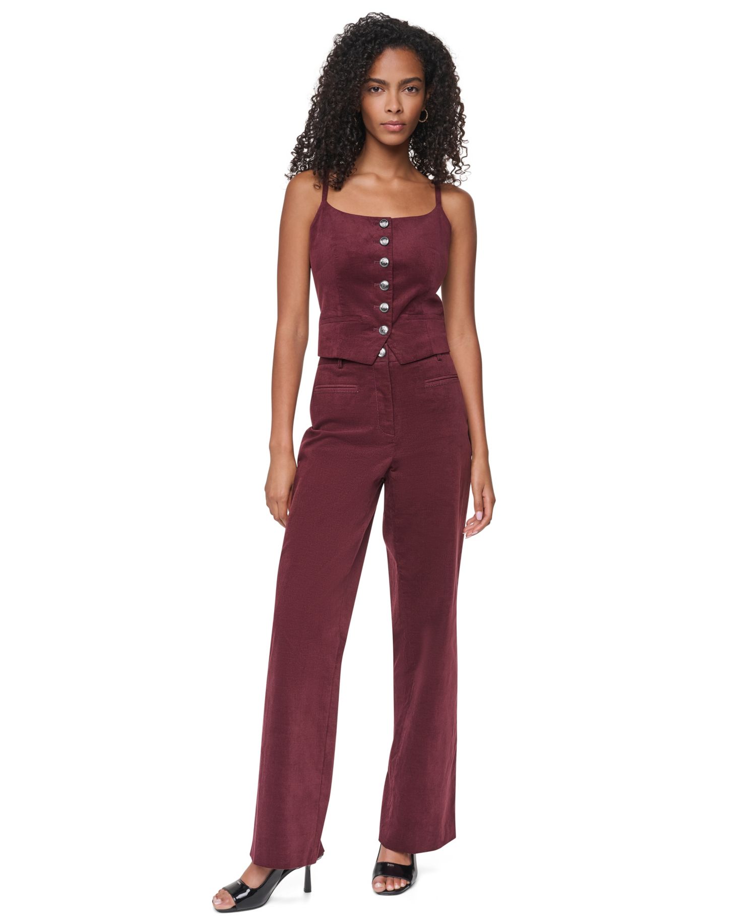 Women's Button-Front Tailored Vest