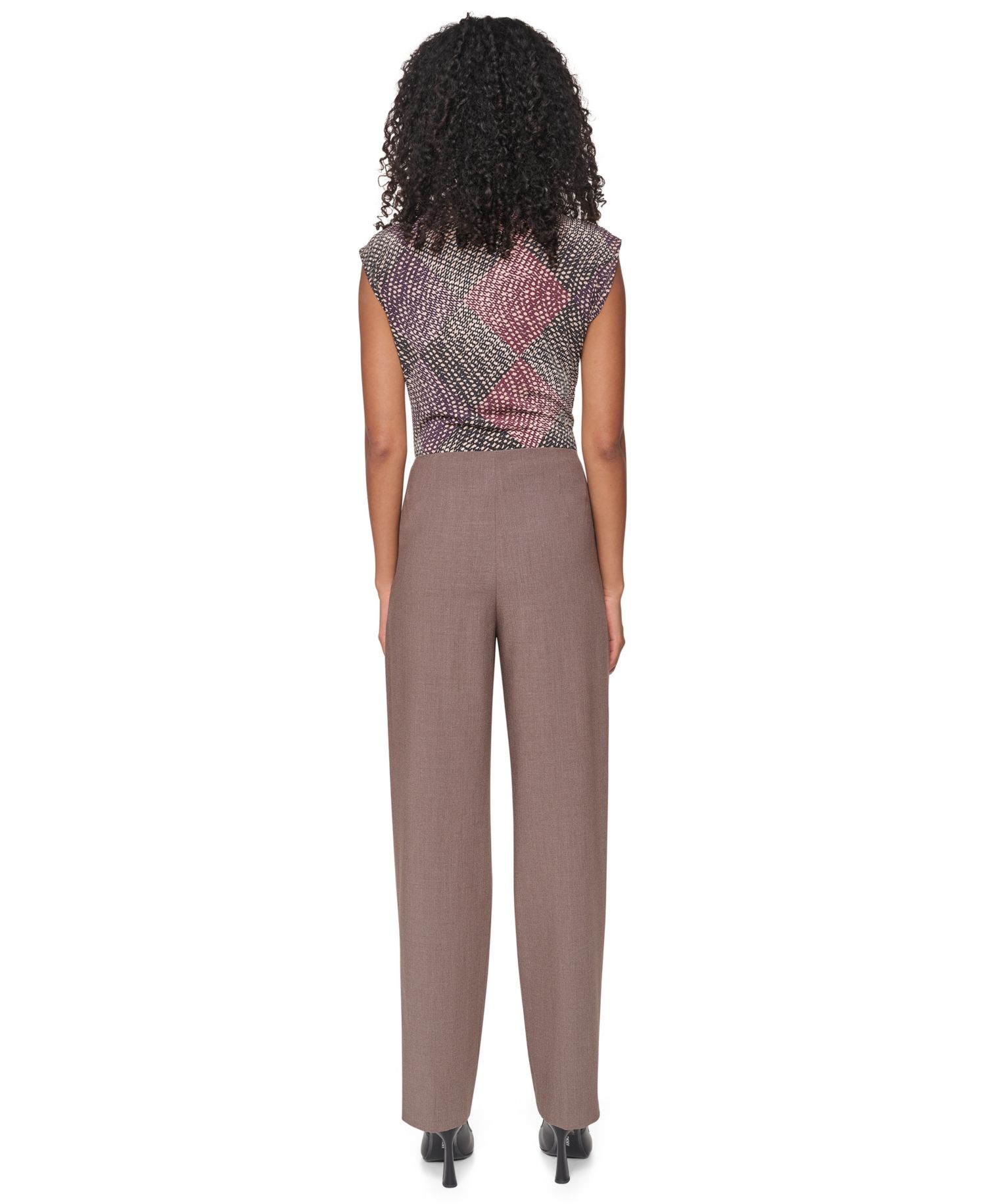 Women's Pleated Straight-Leg High-Waisted Trousers
