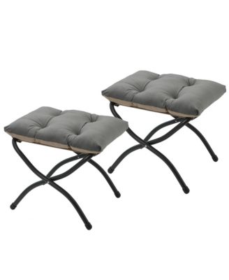 Folding Ottoman Footrest Stool Padded Collapsible Accent