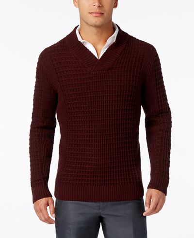 Alfani Men's Textured Shawl-Collar Sweater, Only at Macy's