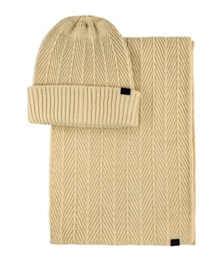 Herringbone Beanie and Scarf, 2-Piece Set