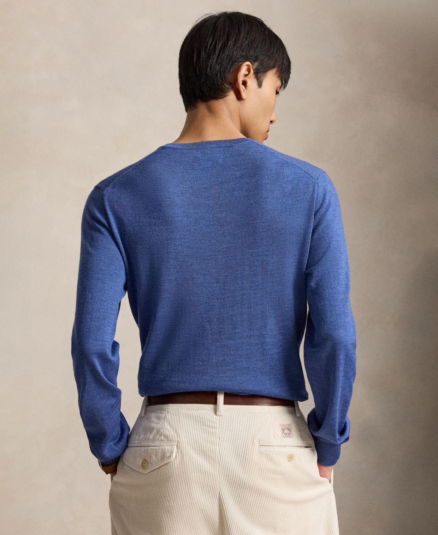 Мужской свитер Polo Ralph Lauren Regular-Fit Lightweight Crewneck, цвет: Синий меланжевый — фото 3