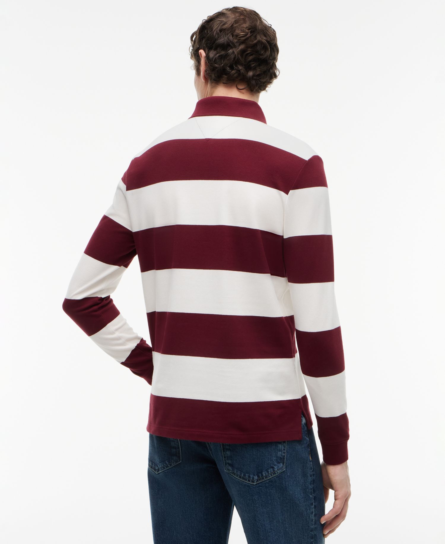 Men's Striped Classic Rugby Polo Shirt