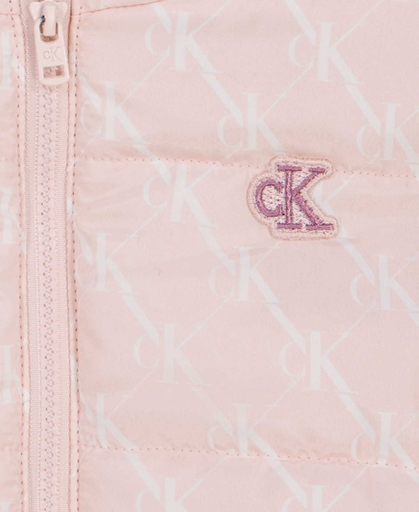 Детский комплект Calvin Klein из 3 предметов: стёганый жилет, лонгслив, легинсы, 4-16, цвет: Розовый — фото 8