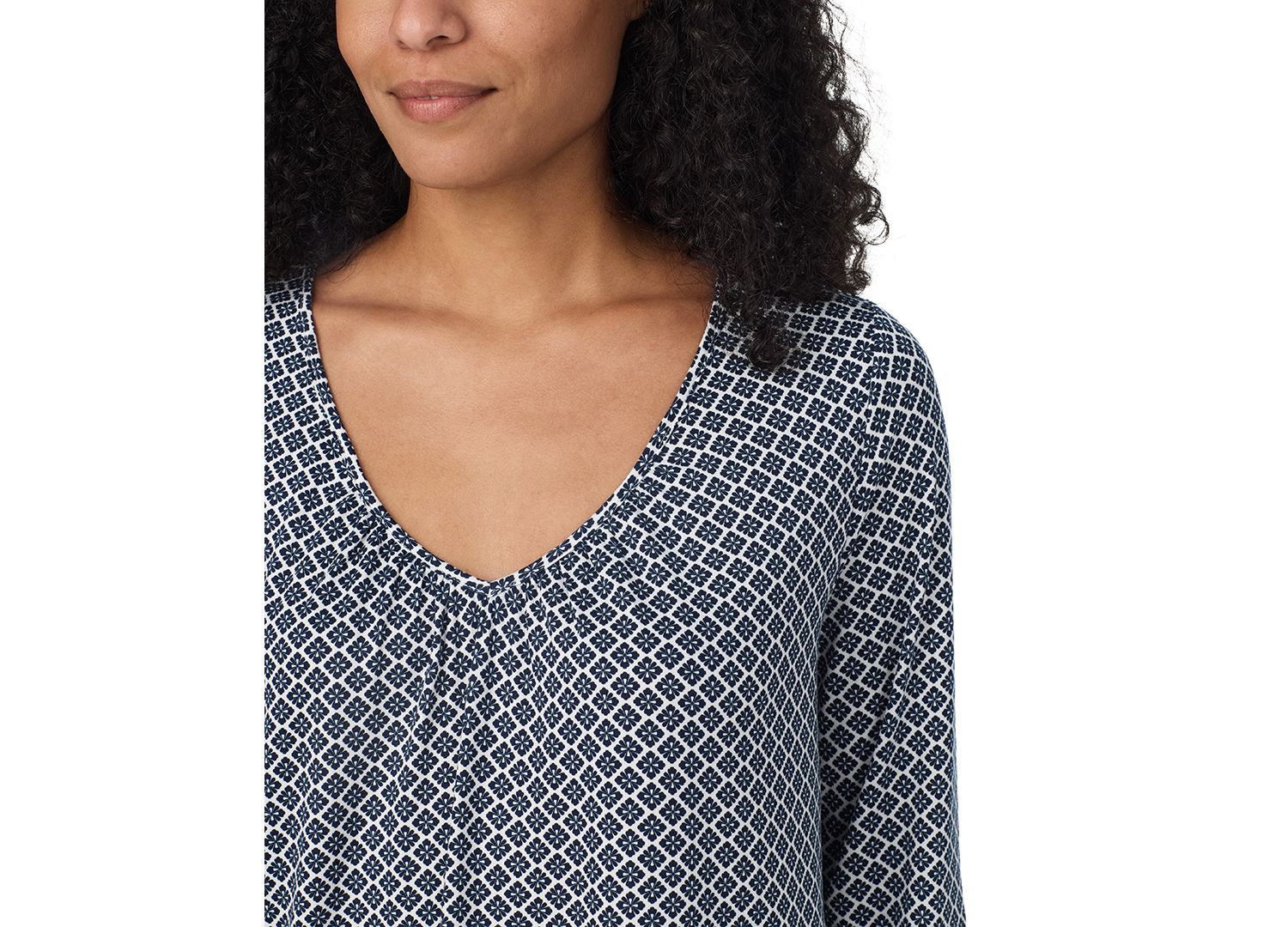 Women's V-Neck 3/4 Sleeve Top and Pants, 2-Piece Pajama Set