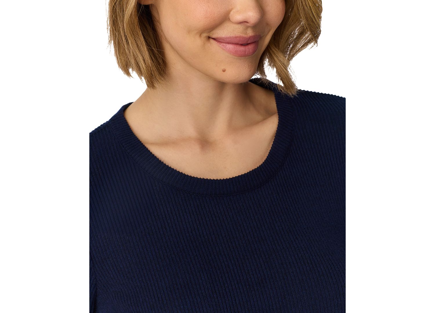 Women's Crewneck Ribbed Long-Sleeve Top and Pants, 2-Piece Set