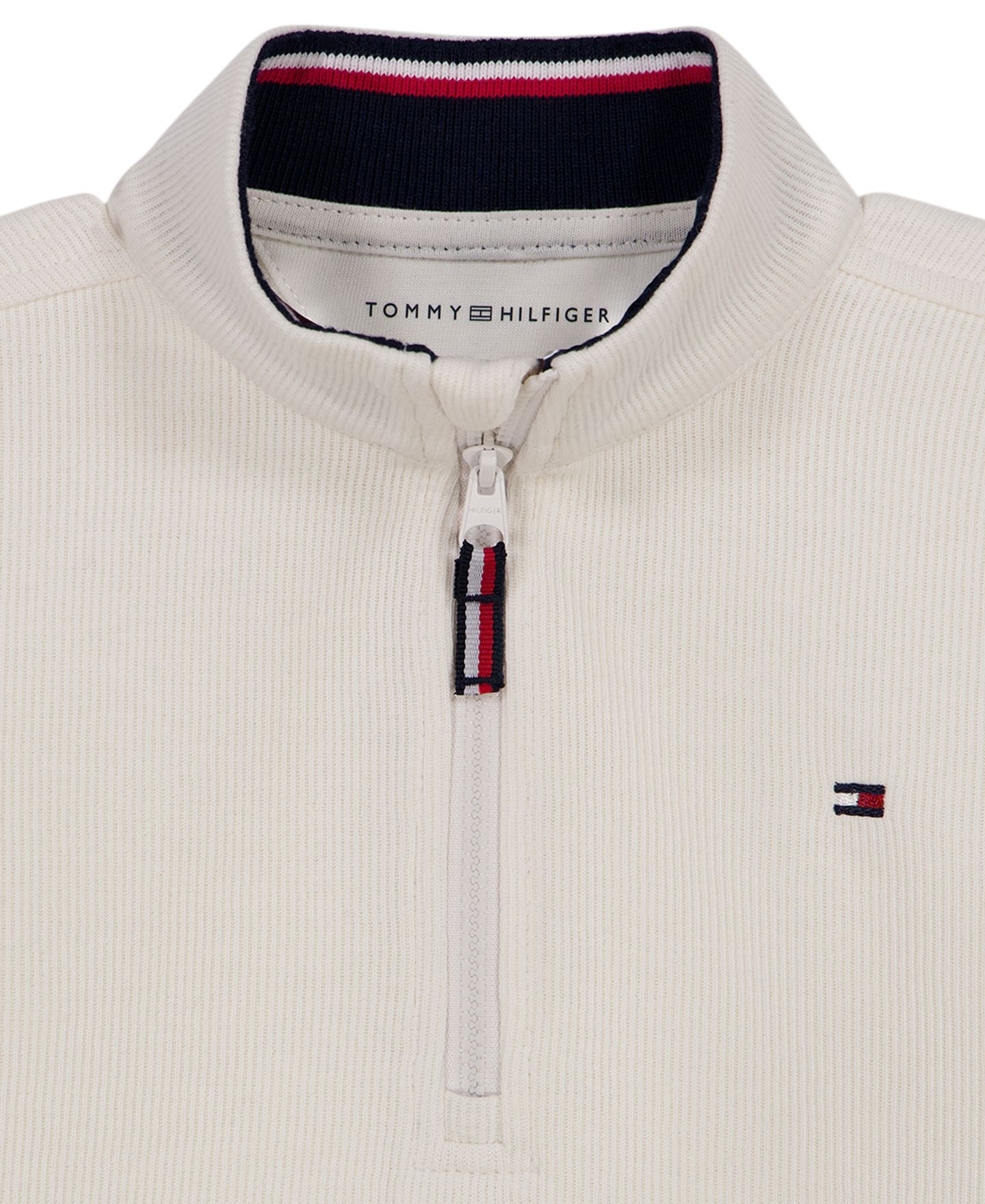 Детский комплект Tommy Hilfiger для мальчиков 2T-5T: топ на молнии из хлопка и брюки, цвет: Ванильный / Тёмно-синий — фото 3