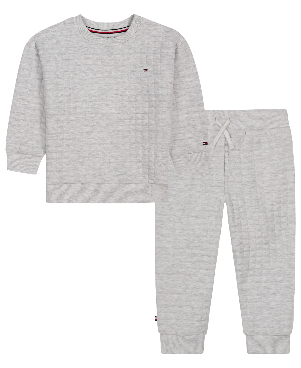 Tommy Hilfiger Baby Boys' Long-Sleeve Crewneck and Joggers, 2-Piece Set - Gray