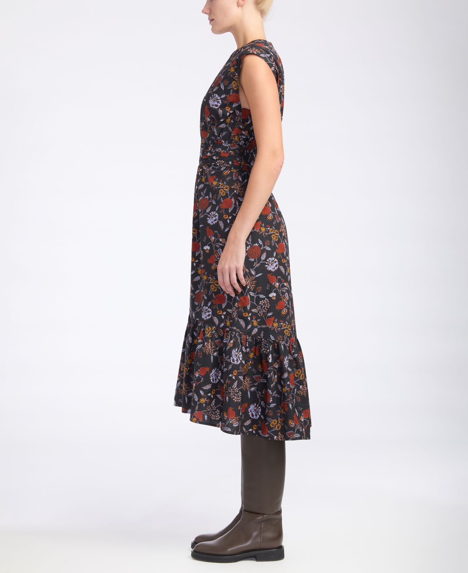 Women's Eloria Floral A-Line V-Neck Midi Dress