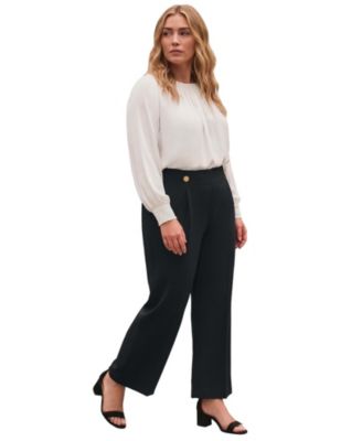 Plus Size Cool Hand Wide-Leg High-Rise Side-Zip Trousers