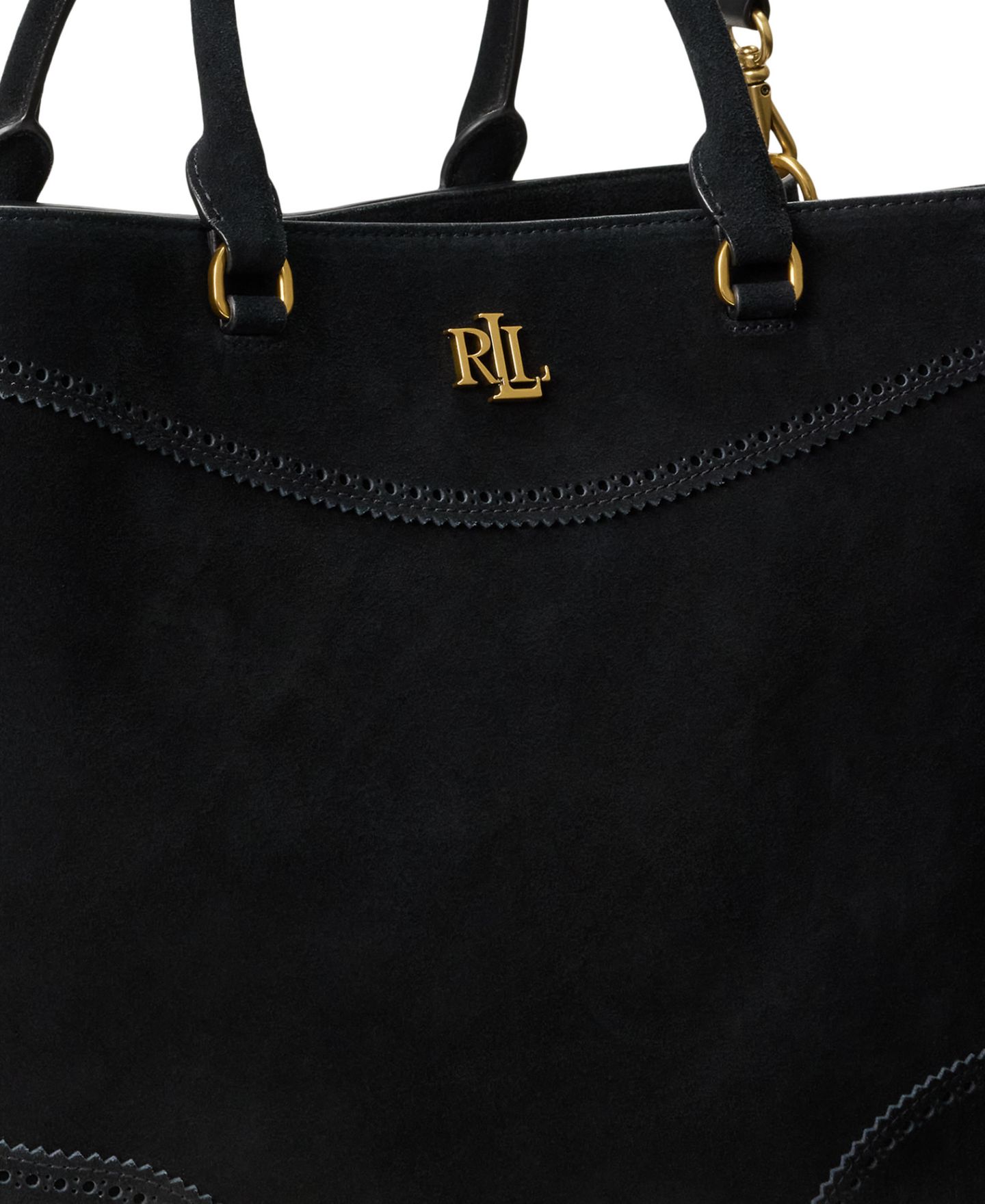 Женская большая замшевая сумка-сэтчел Lauren Ralph Lauren Marcy, цвет: Чёрный — фото 7