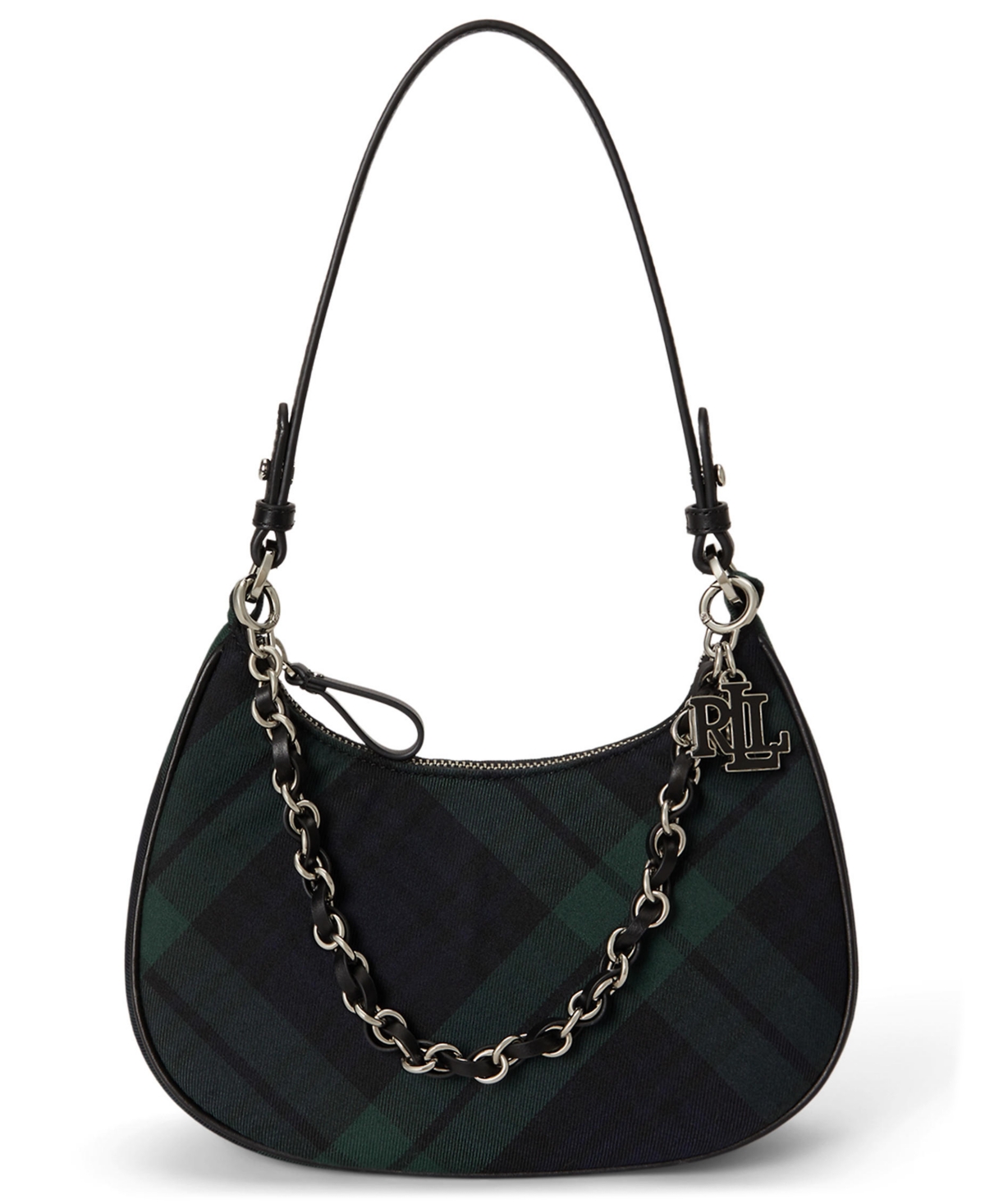 Lauren Ralph Lauren Yarn-Dyed Marcy Small Zip Shoulder Handbag