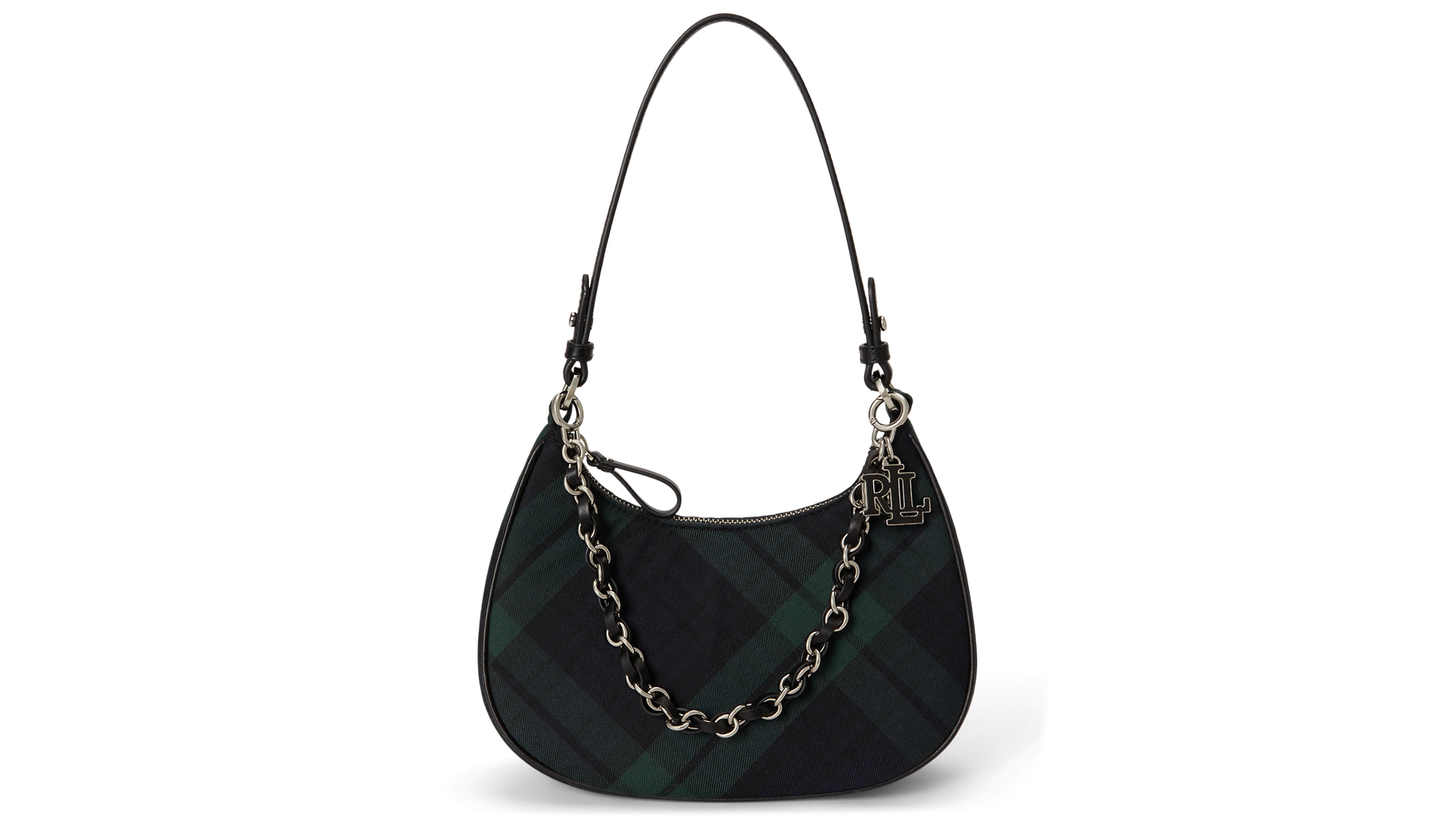 Lauren Ralph Lauren Yarn-Dyed Marcy Small Zip Shoulder Handbag