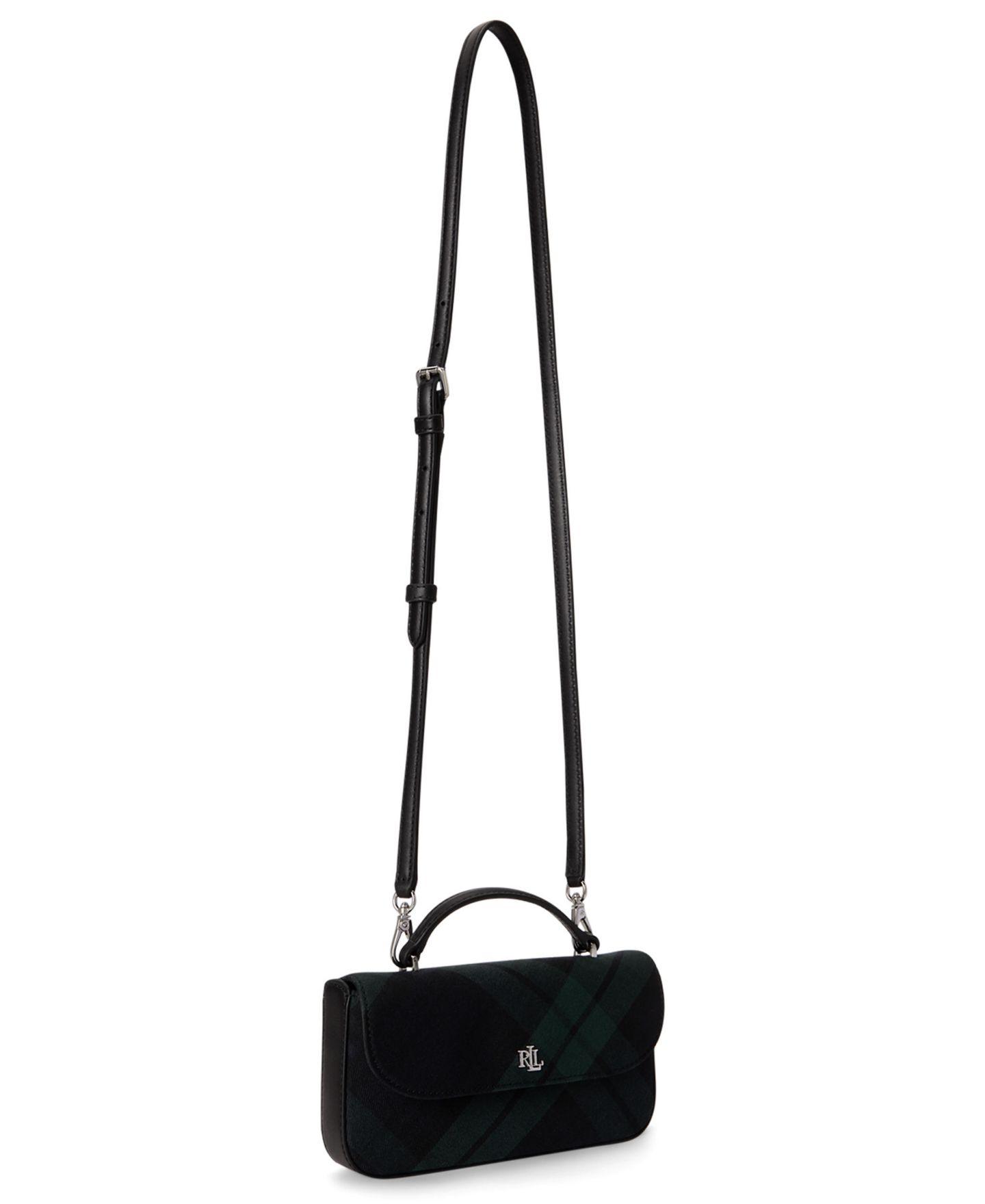 Женская сумка Lauren Ralph Lauren Plaid Marcy Small Crossbody, цвет: Чёрный — фото 5