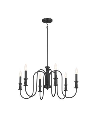 Karthe 28 3/4"W Black 6-Light Candelabra Chandelier