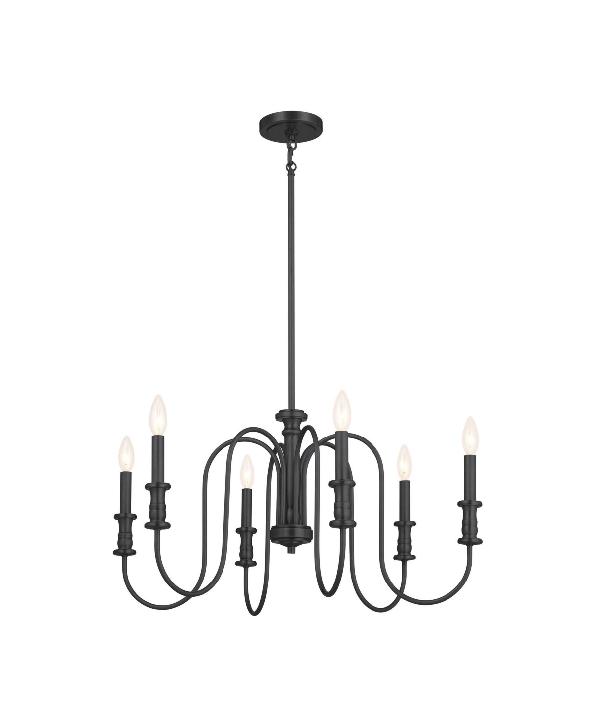 Kichler Karthe 28 3/4"W Black 6-Light Candelabra Chandelier