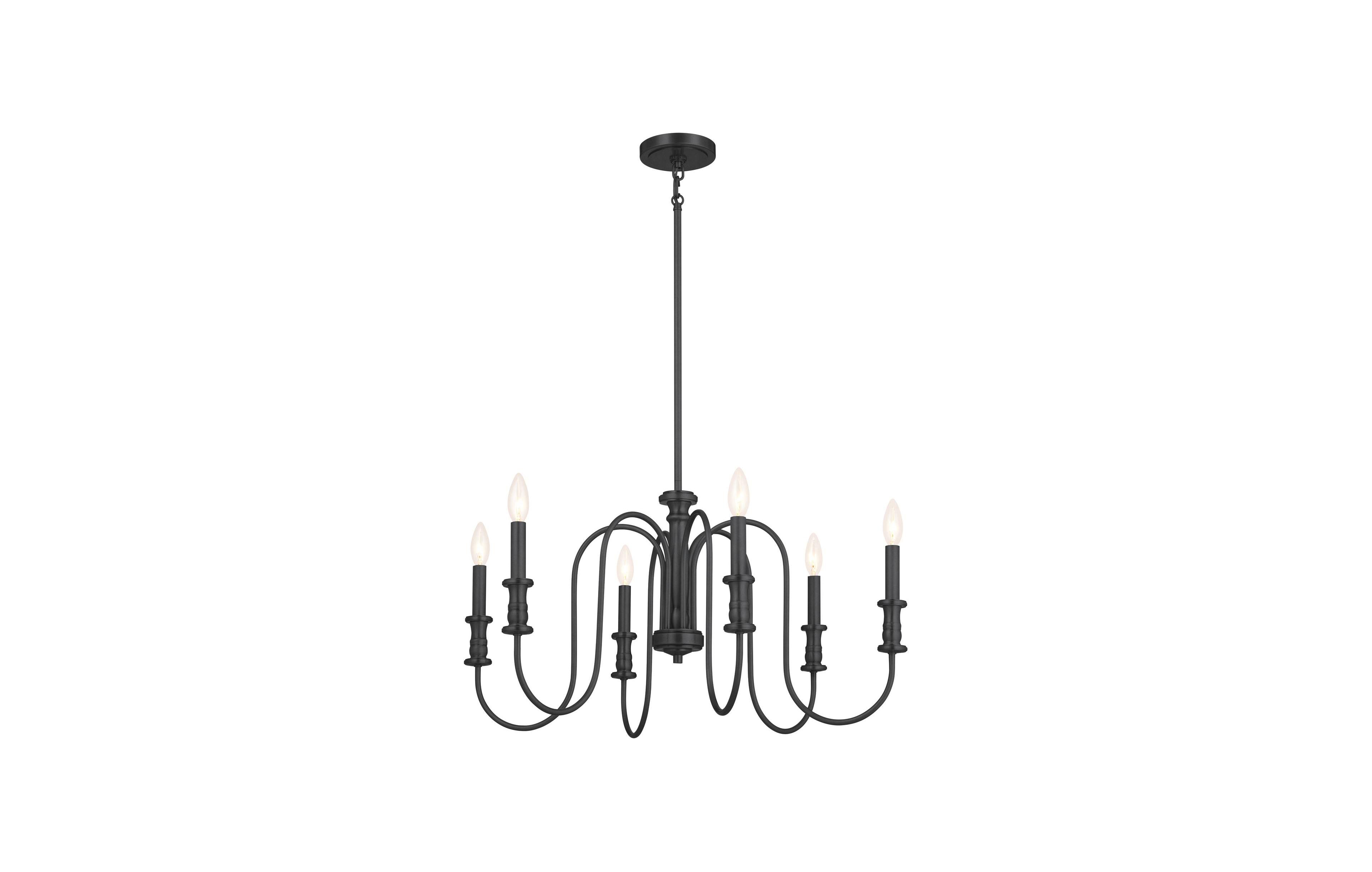 Kichler Karthe 28 3/4"W Black 6-Light Candelabra Chandelier