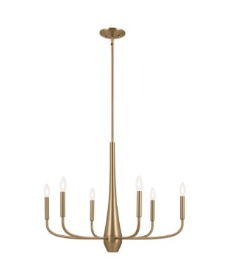 Deela 28" Wide Champagne Bronze 6-Light Chandelier