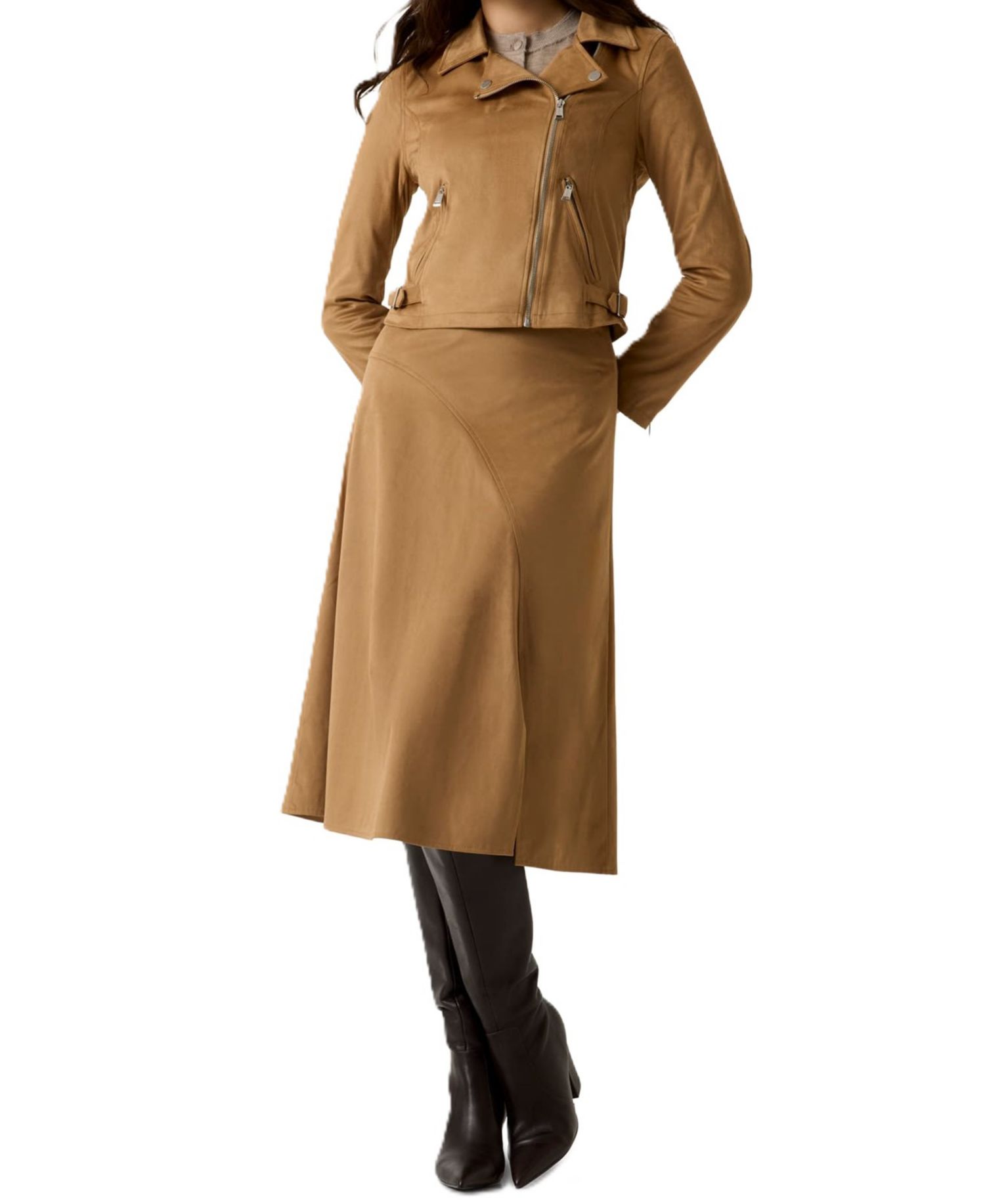 Women's Jennie Moto Faux-Suede Cropped Jacket