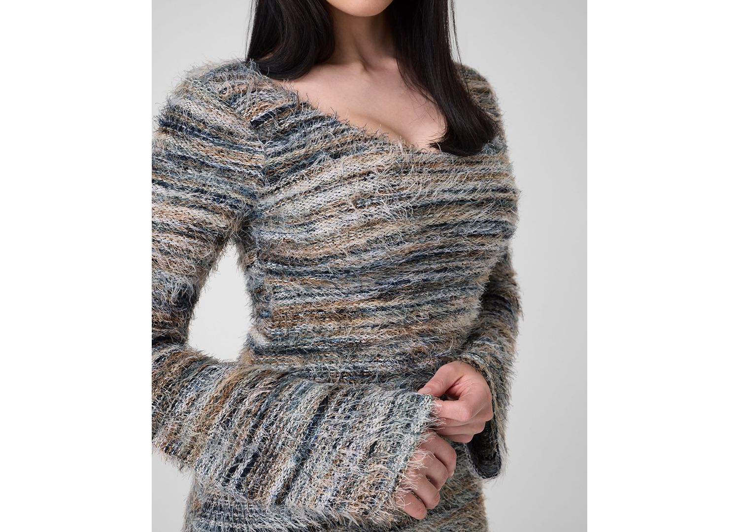 Women's Justina Space-Dye Long-Sleeve Scoop-Neck Sweater Mini Dress