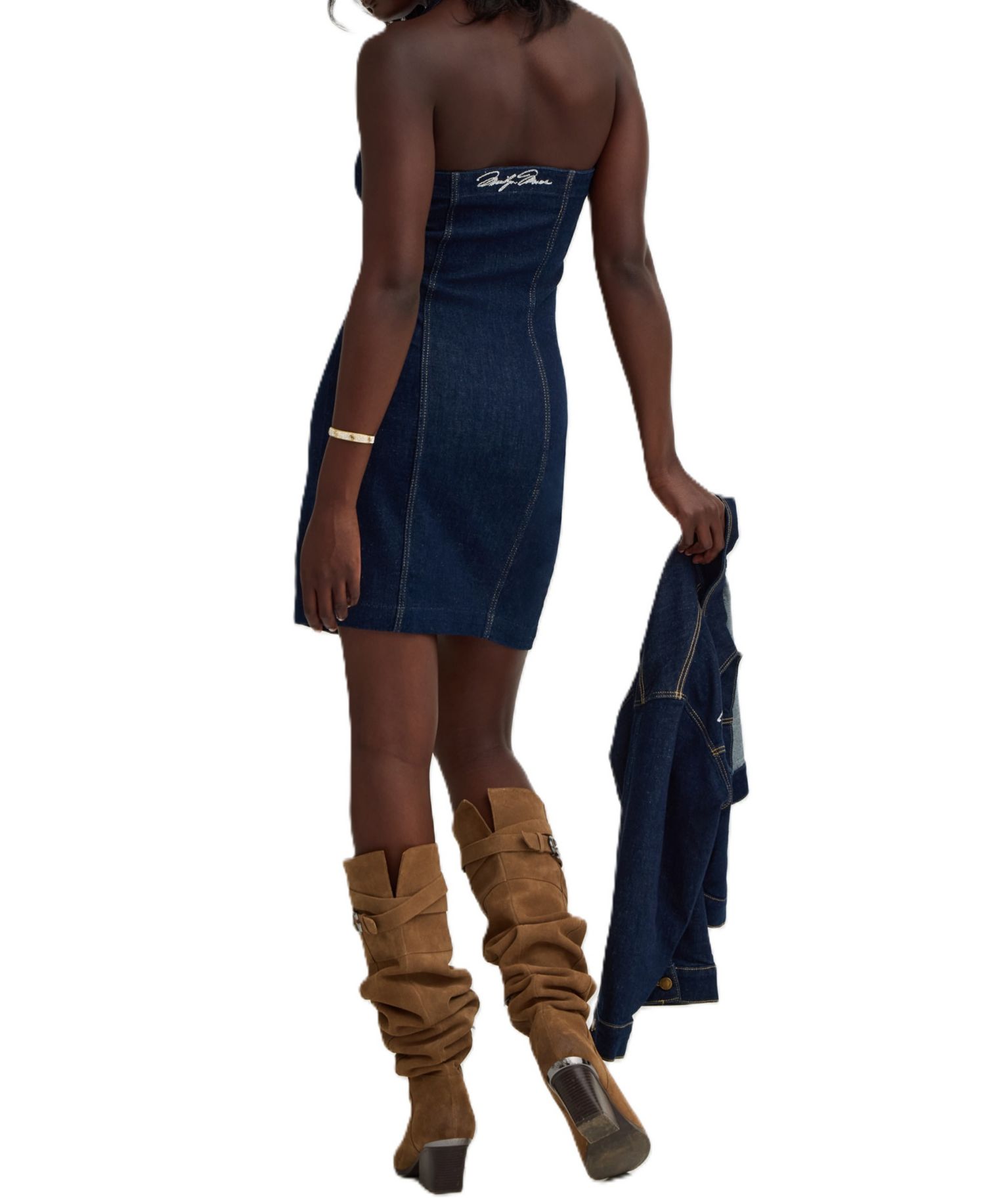 Women's Jocelyn Halter Sleeveless Denim Dress