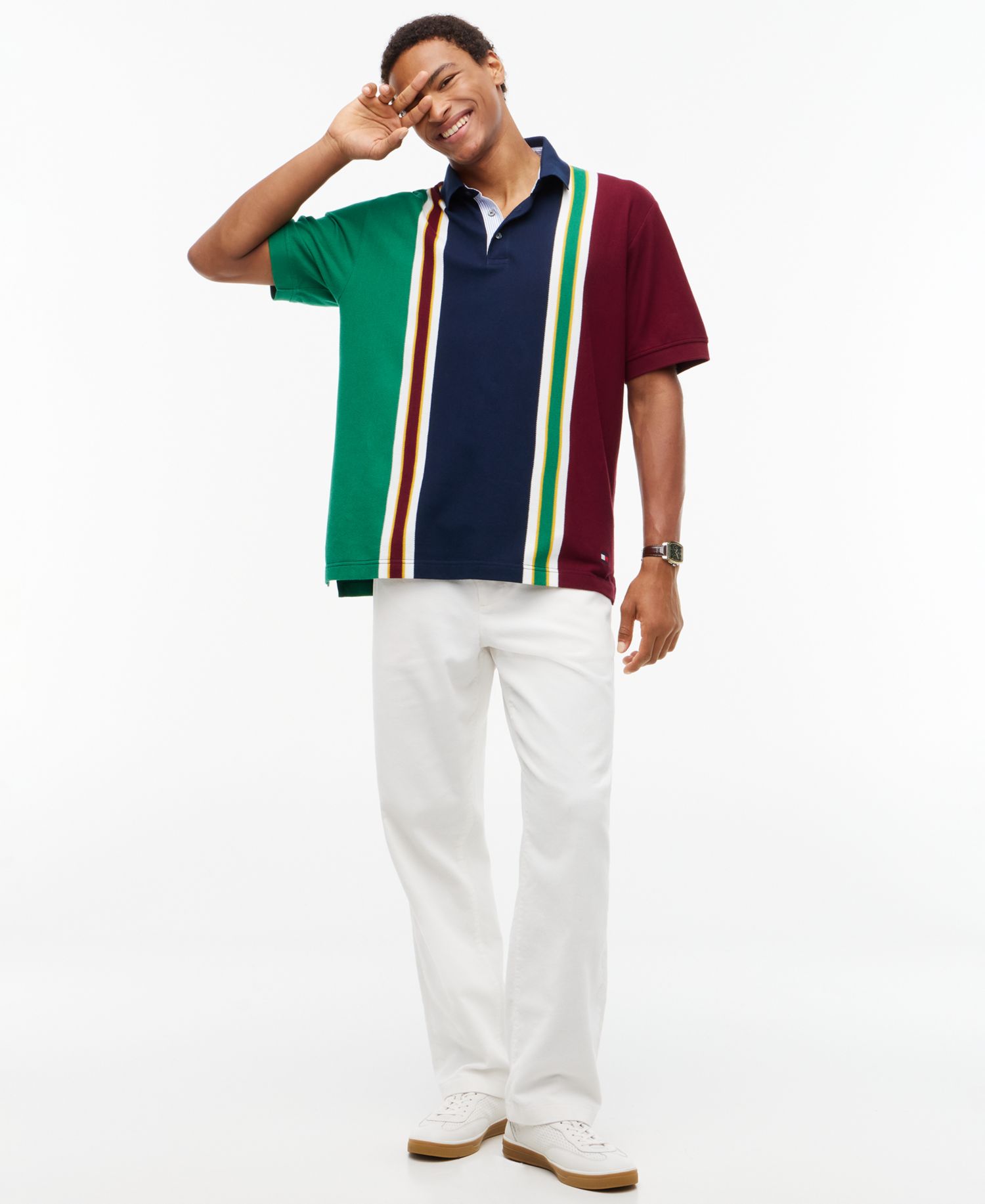Men's American Icons Heritage Stripe Cotton Piqu&eacute; Polo Shirt