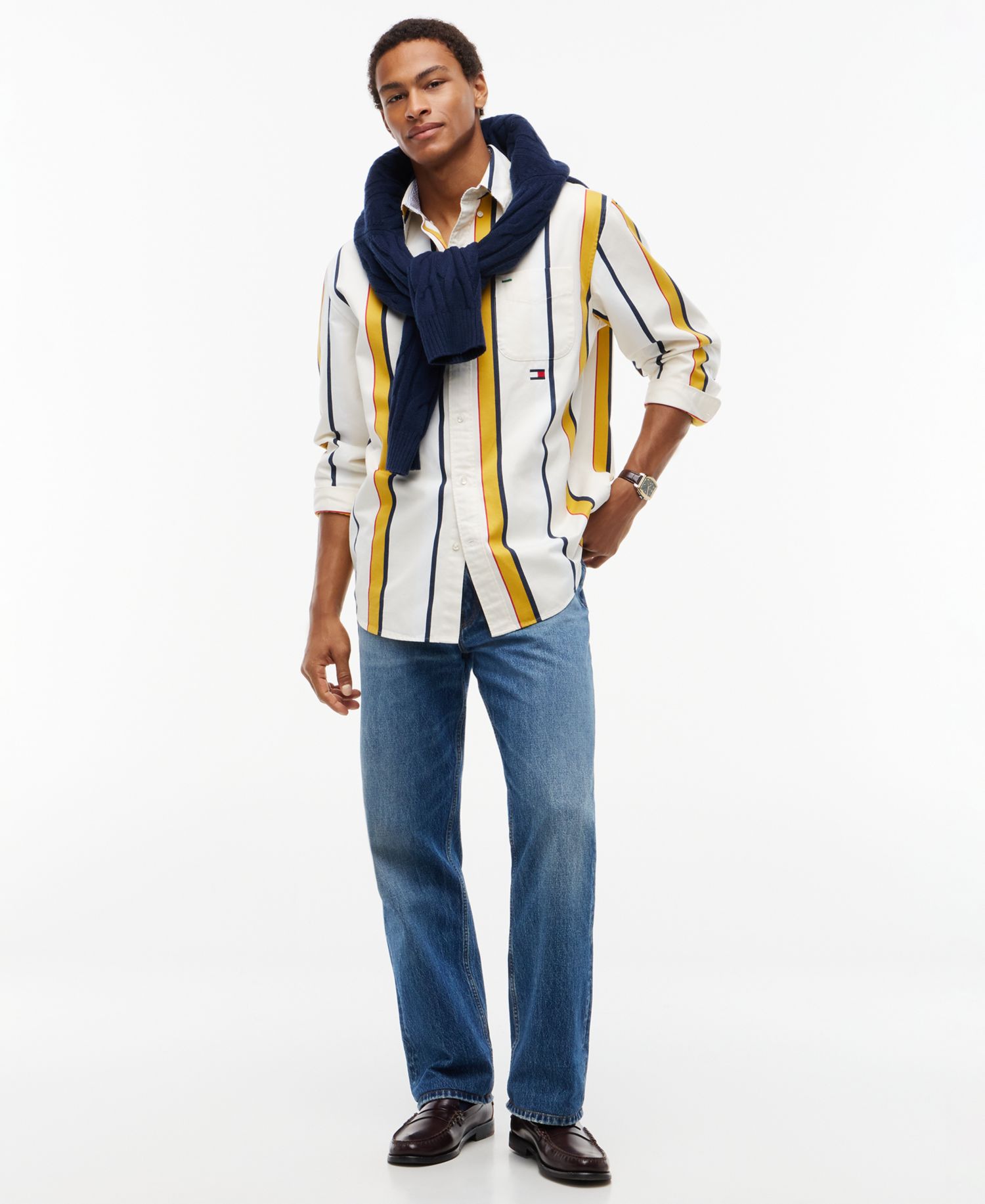 Men's American Icons Oxford Heritage Long-Sleeve Striped Cotton Shirt