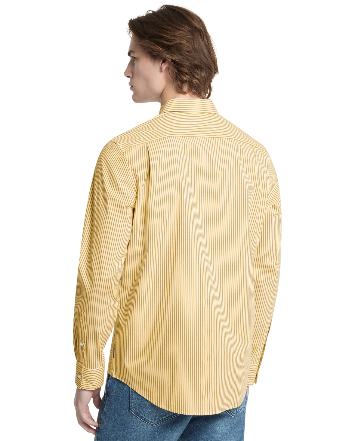 Michael Kors Men's Striped Stretch Regular-Fit Cotton-Blend Button-Front Shirt