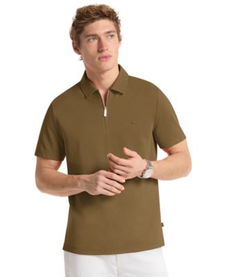 Men's Sleek Regular-Fit Quarter-Zip Polo Shirt