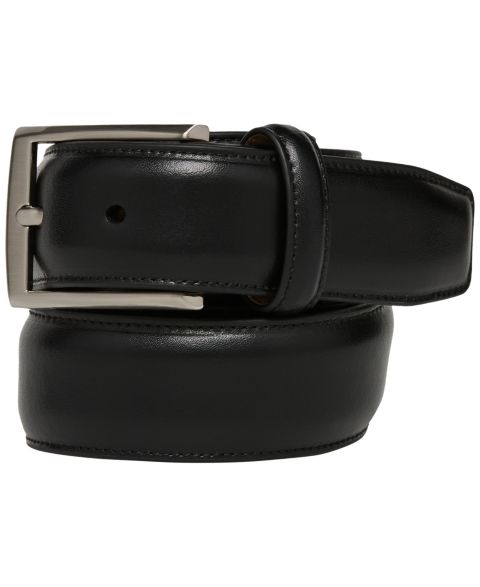 Мужской однотонный ремень Perry Ellis Portfolio из экокожи, 32 мм, цвет: Чёрный