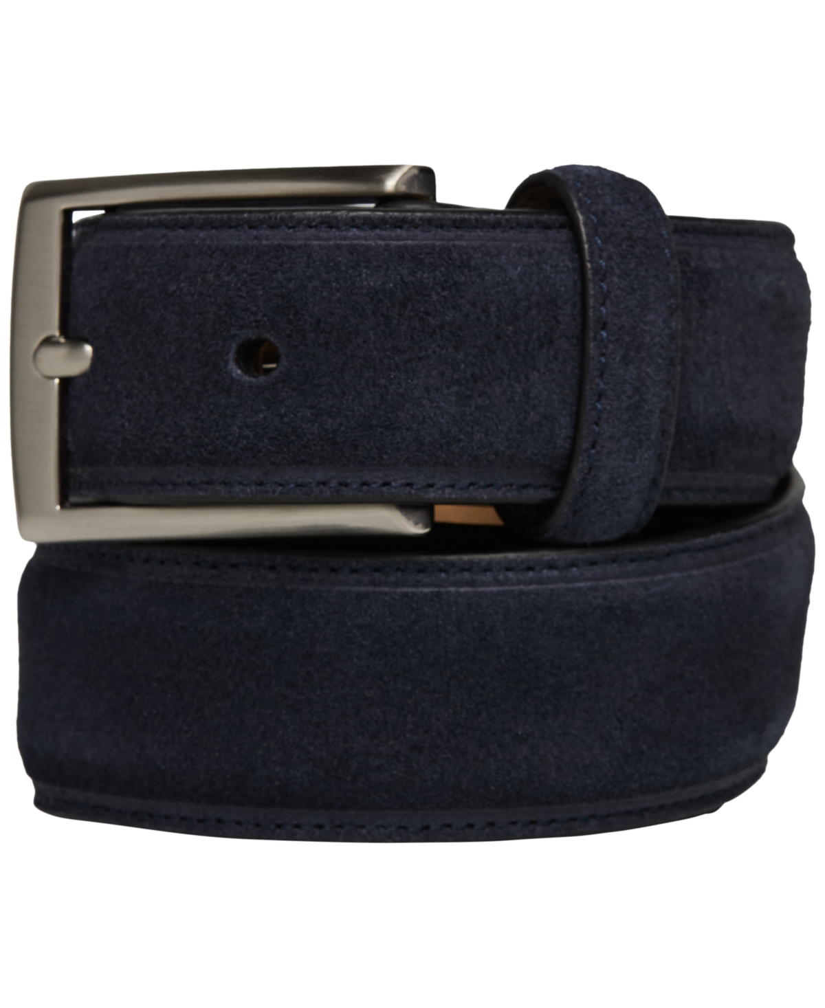 Perry Ellis Portfolio Suede Casual 32MM Belt - Navy