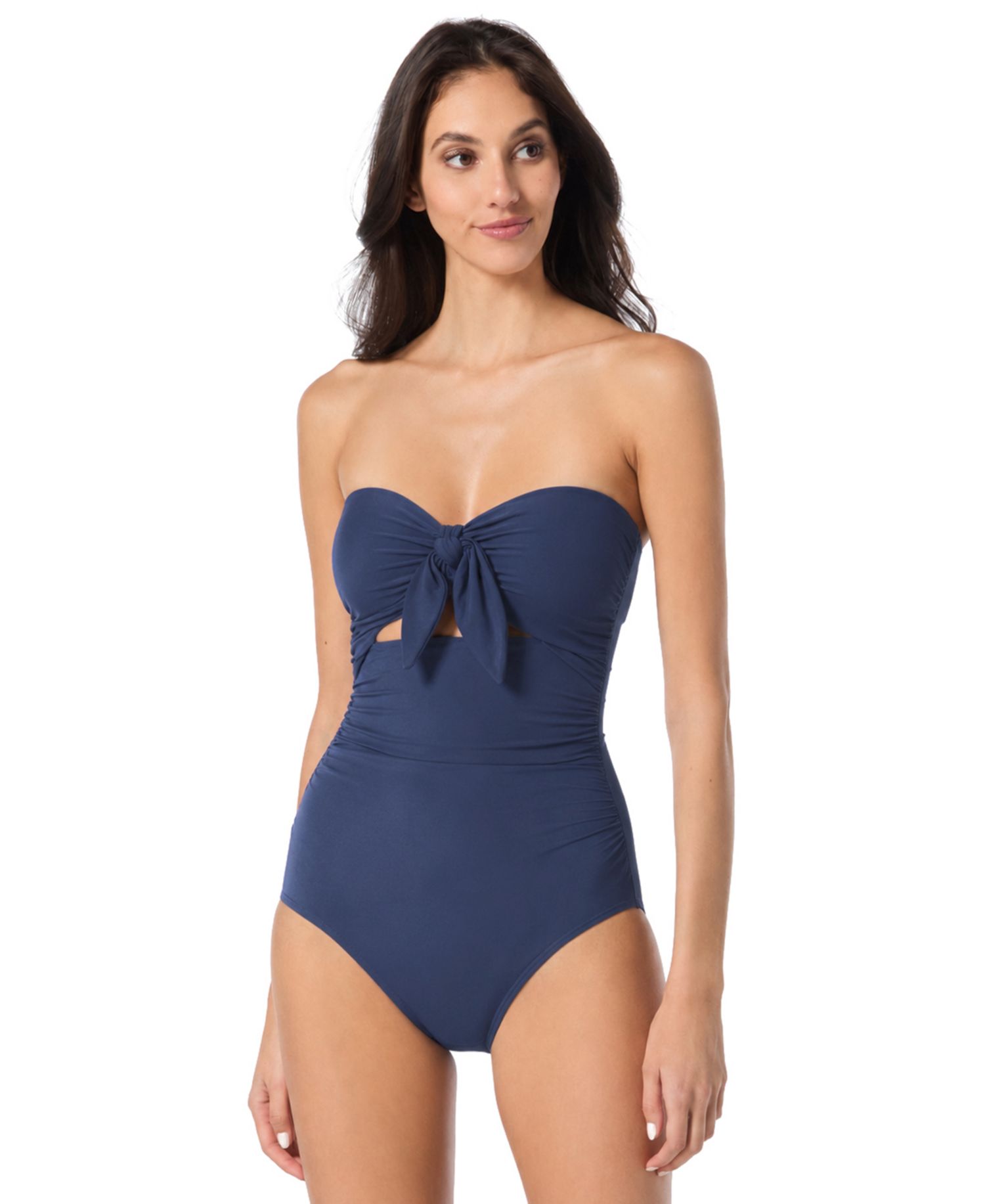Women's Tie Front Bandeau Cutout One-Piece Swimsuit