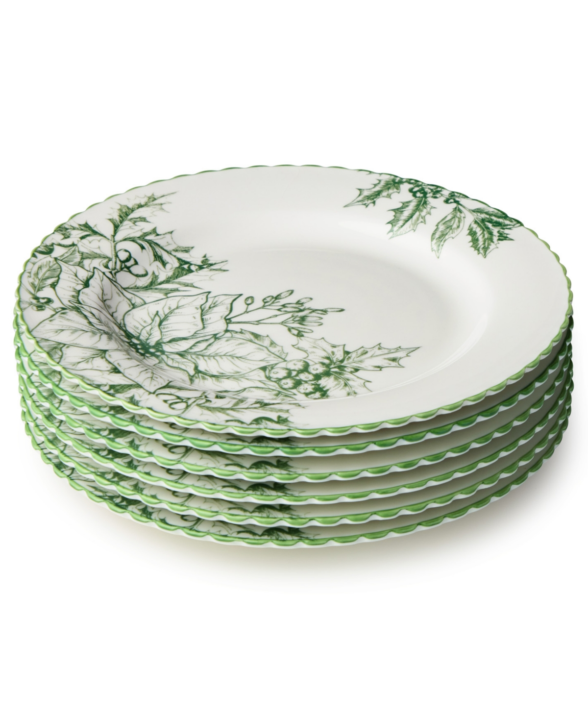 Certified International Winter Evergreen Salad Plates, Set of 6