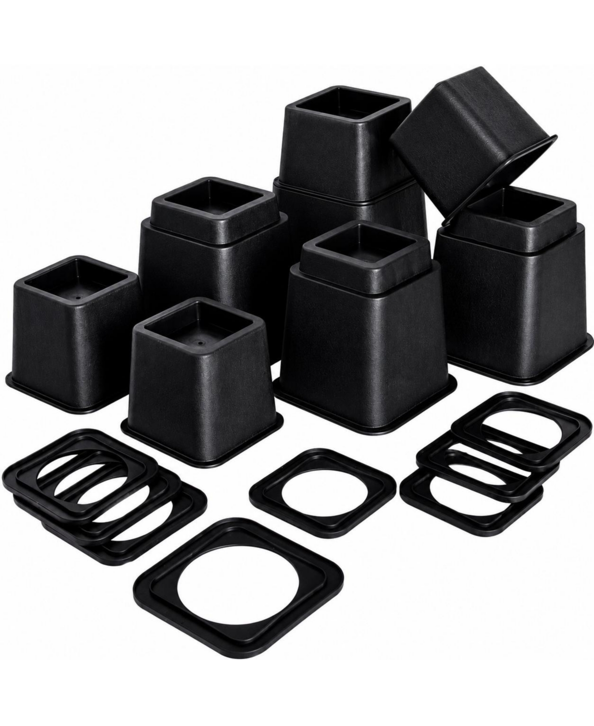 Kings Brand Furniture Adjustable Heavy-Duty Bed Risers Set of 4,