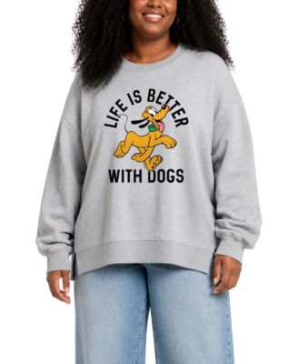 Plus Size Graphic Crewneck Long-Sleeve Cotton Sweatshirt