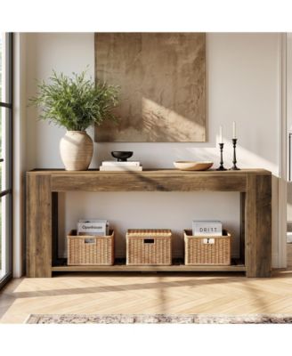  78.7" Farmhouse Console Table, Long Entryway Sofa Table