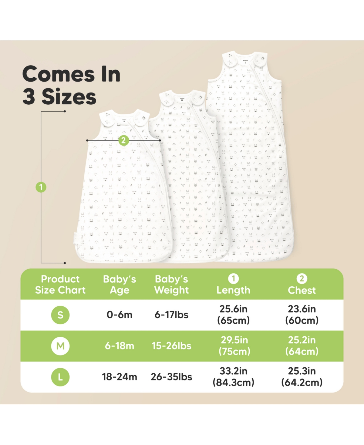 KeaBabies 2-Pack Sleep Sacks for Babies, Soothe Sleeping Sack Wearable Blanket, Infant, Toddler, Newborn Swaddle