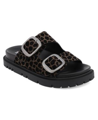 Women's Gen Double Buckle Flat Slide Sandals