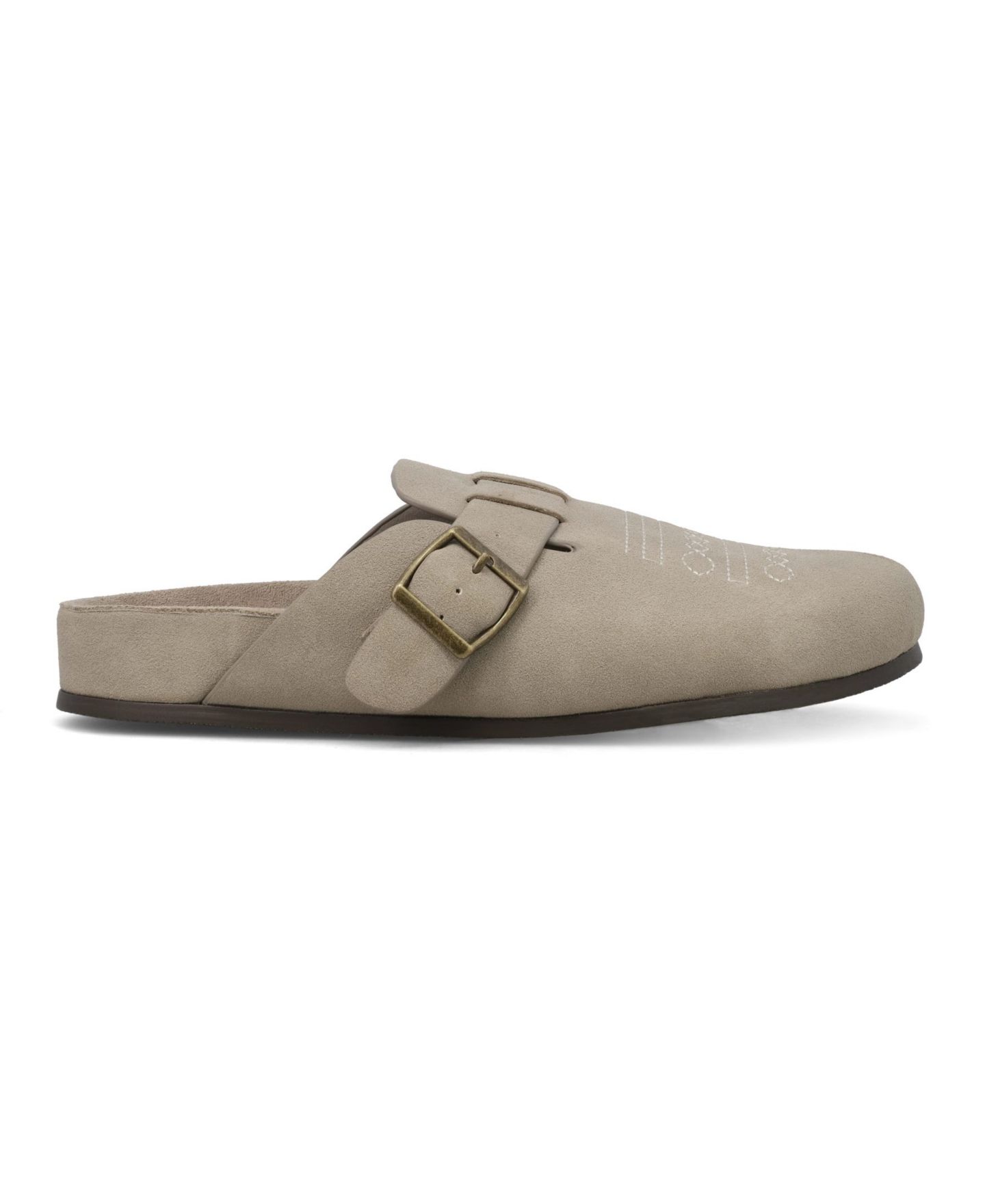 Женские сабо MIA Gracie Buckle Footbed Round Toe, цвет: Серо-коричневый — фото 2